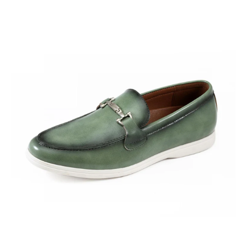 green and white dress shoes Amali Cahill Green Horse Bit Loafers for Men 9.5