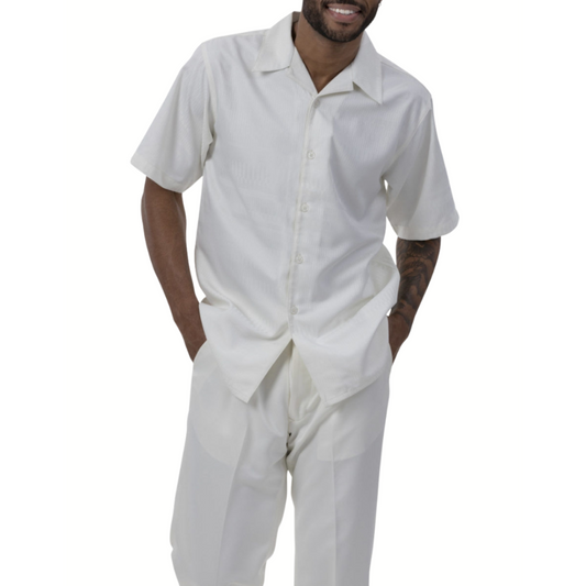 2 Piece White Walking Suit