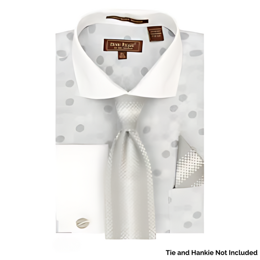 Henri Picard Grey Dotted Dress Shirt