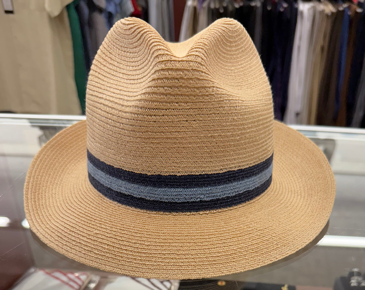 Stetson Triad Straw Fedora  Blue