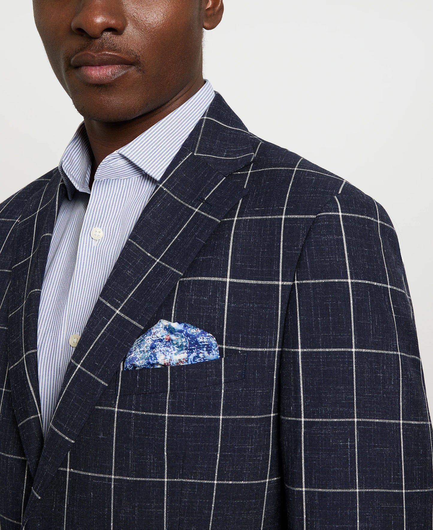 Tallia Men's Navy Windowpane Check Sport Coat Blazer