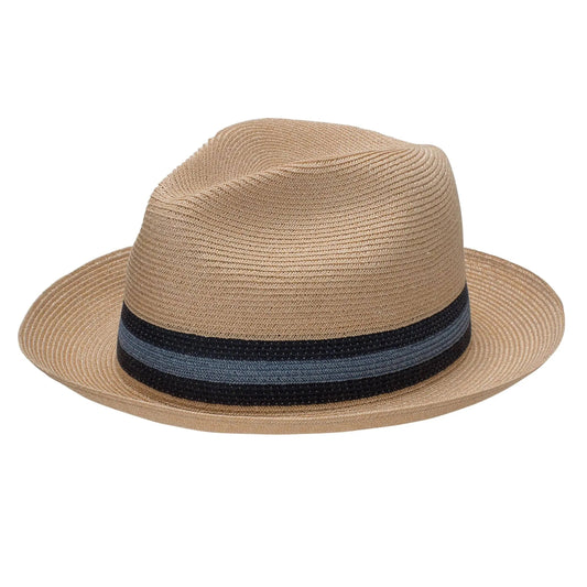 Stetson Triad Straw Fedora  Blue