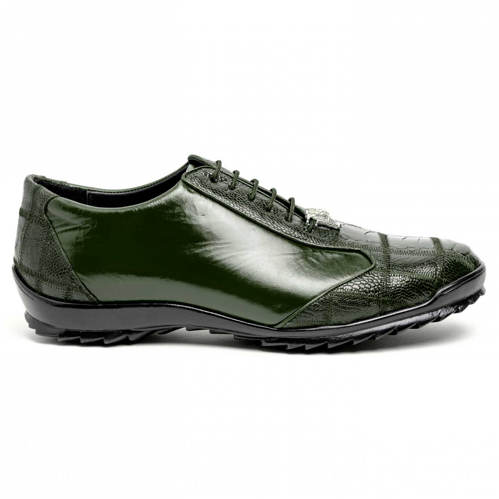 Los Altos Olive Exotic Leather Sneaker