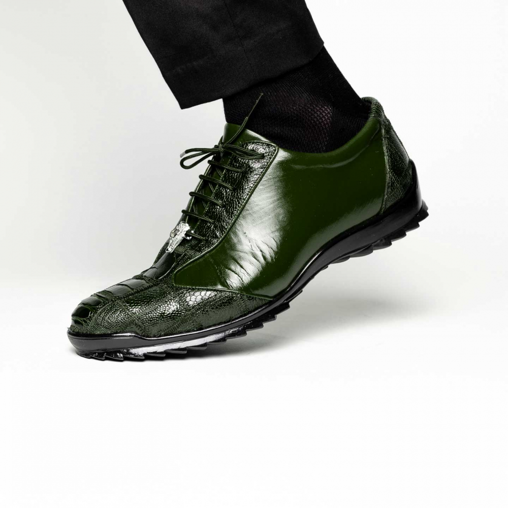 Los Altos Olive Exotic Leather Sneaker