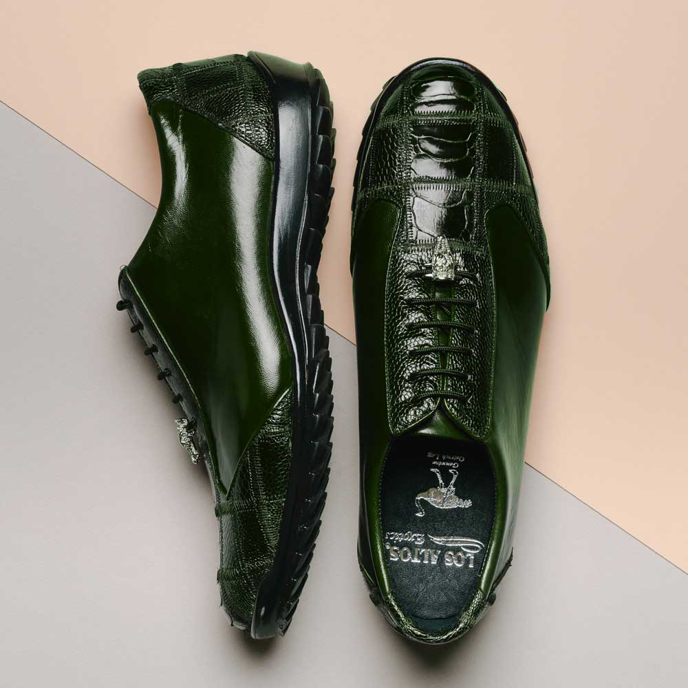 Los Altos Olive Exotic Leather Sneaker
