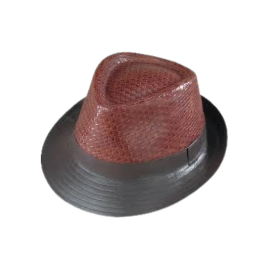 Henschel 2 Toned Leather Weaved Fedora