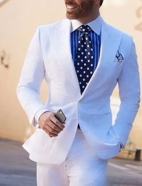 Giorgio Fiorelli Solid White Men's Two-Button Suit