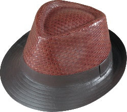 Henschel 2 Toned Leather Weaved Fedora