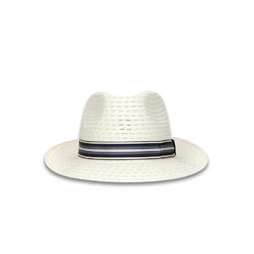 Borsalino Edward Braided Cotton Hemp White