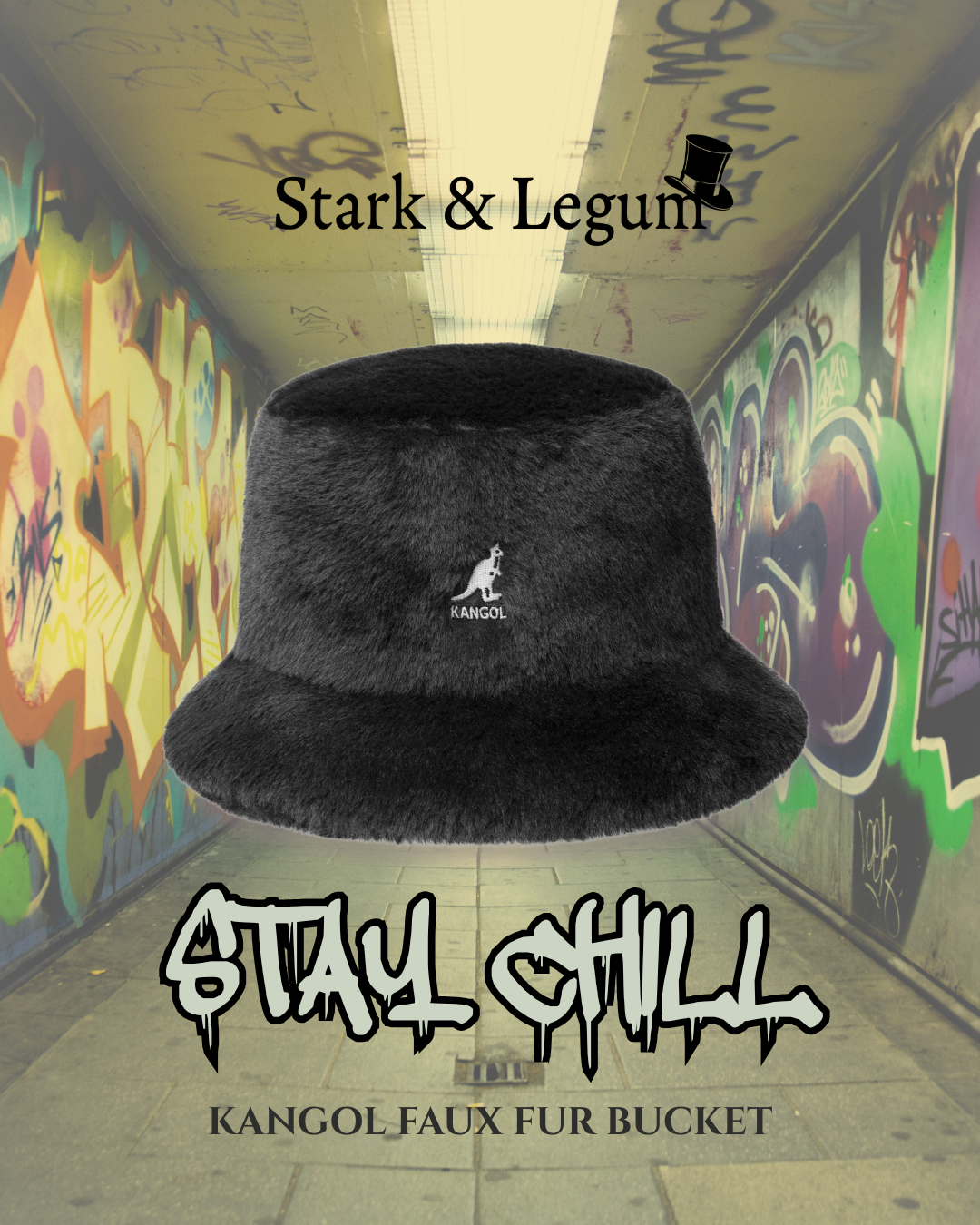 Kangol Faux Fur Kangol Black