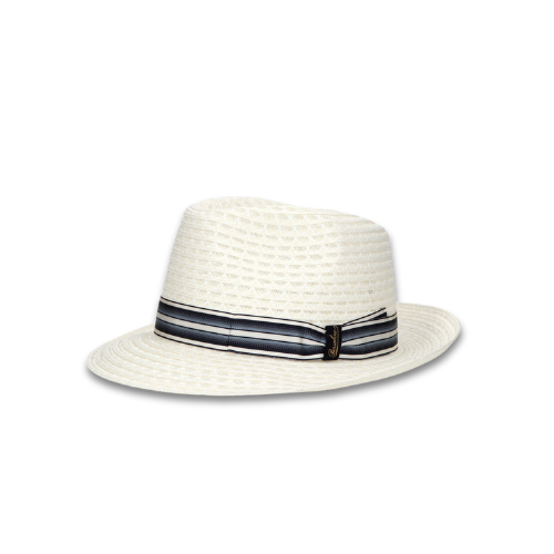 Borsalino Edward Braided Cotton Hemp White