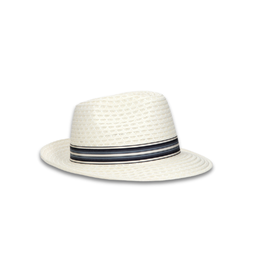 Borsalino Edward Braided Cotton Hemp White