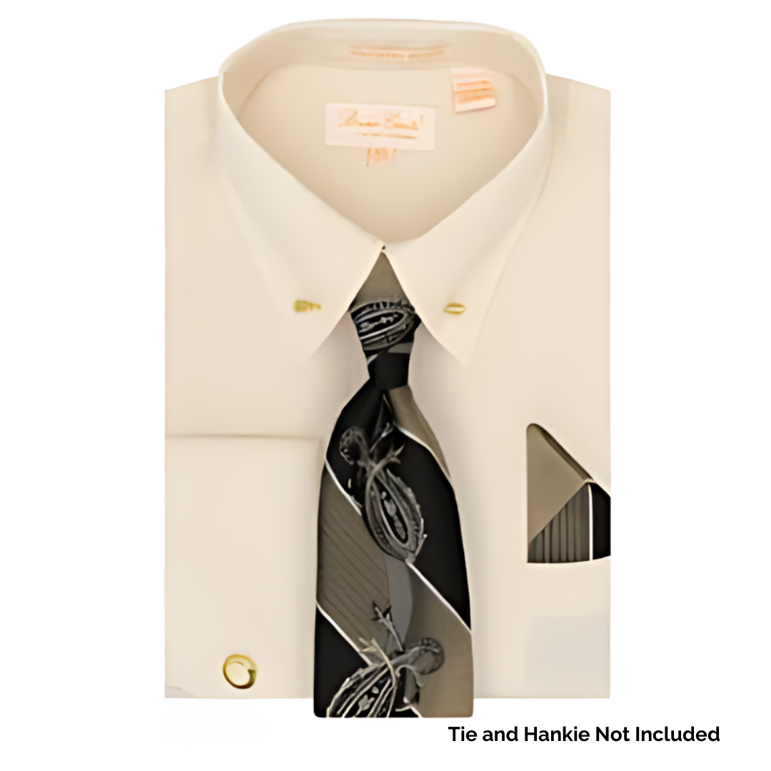 Bruno Conte Tan Dress Shirt With Collar Bar