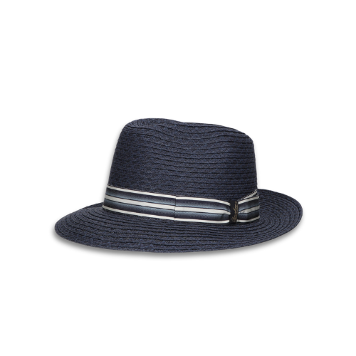 Borsalino Edward Braided Cotton Hemp Navy