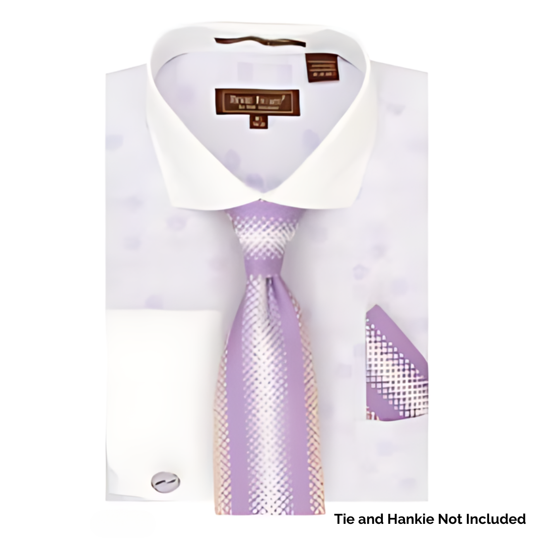 Henri Picard Lilac Dotted Dress Shirt