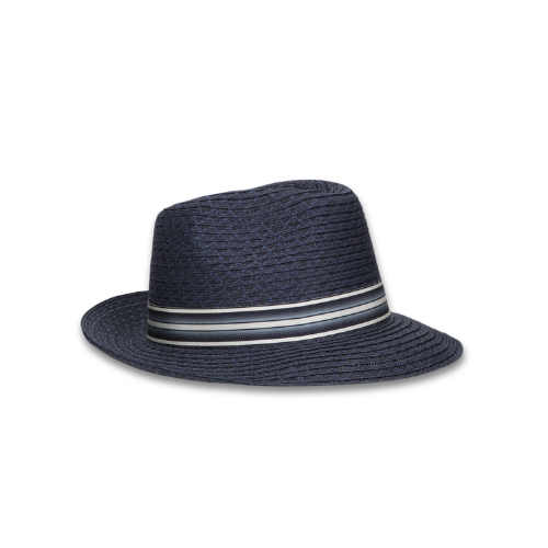Borsalino Edward Braided Cotton Hemp Navy