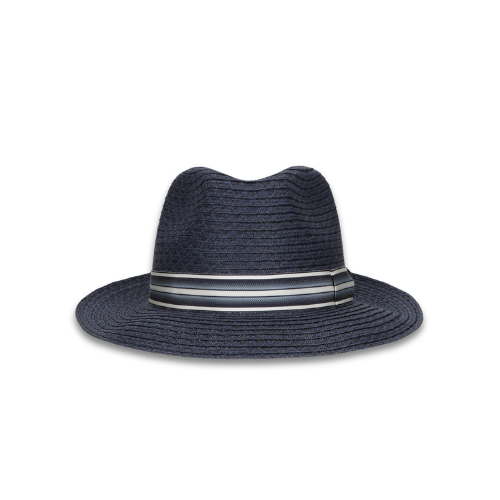 Borsalino Edward Braided Cotton Hemp Navy