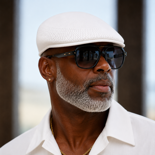 Kangol Tropic Ventair 504 Ivy Flat Cap – White Breathable Summer Newsboy Hat