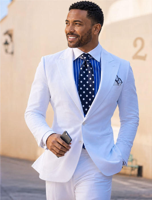 Giorgio Fiorelli Solid White Men's Two-Button Suit