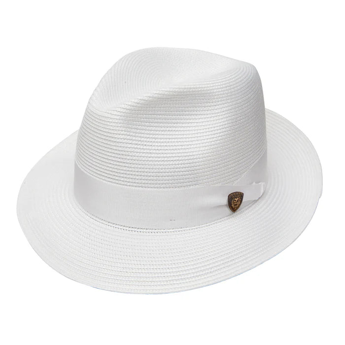 Stetson White Rosebud Milan Straw Fedora classic brim summer hat