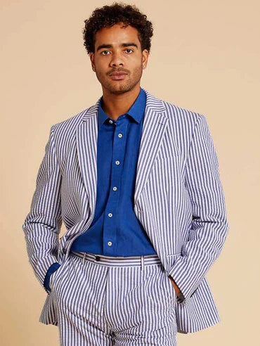 Inserch Blue Seersucker Suit