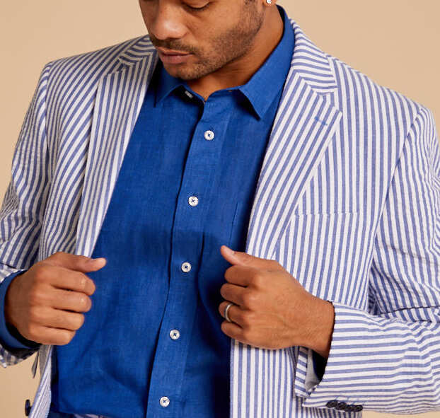 Inserch Blue Seersucker Suit