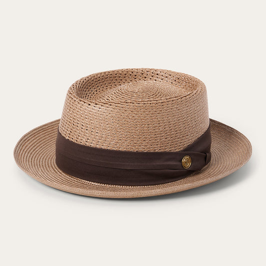 Stetson Bishop Straw Hat – Cognac Milan Straw Pork Pie Hat
