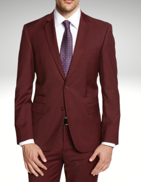Giorgio Fiorelli Solid Burgundy Suit