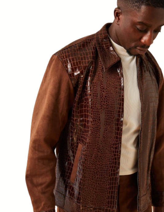 Inserch Alligator Jacket Brown