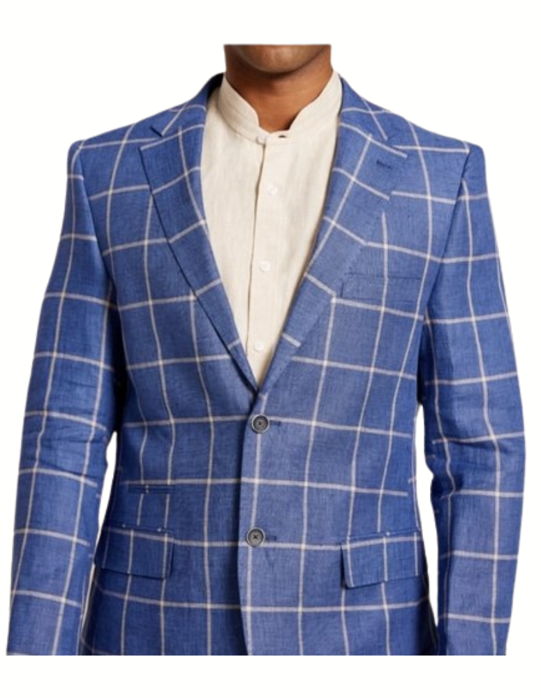 Inserch Premium Linen Window Pane Blazer