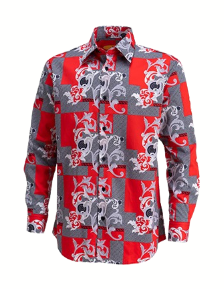 Robert Lewis 100% Cotton Print Shirt Red