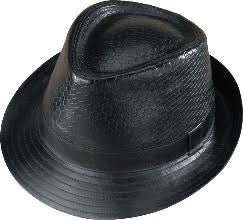 Henschel Black Leather Weaved Fedora